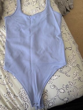 Abercrombie & Fitch Kids Ribbed One-Piece Bodysuit in Light Blue